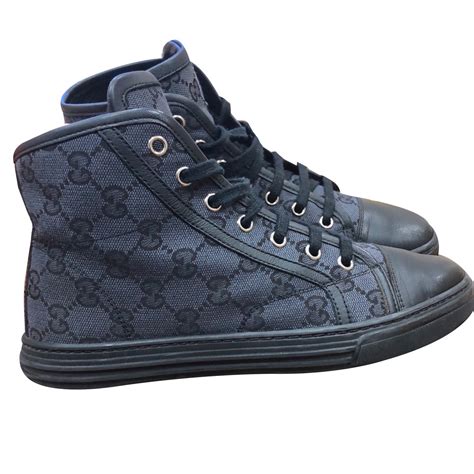 black gucci sneakers for women|gucci high top sneakers black.